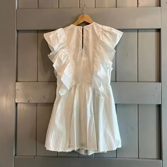 Mable White Ruffle Sleeve Mini Dress Size S - Picture 8 of 8